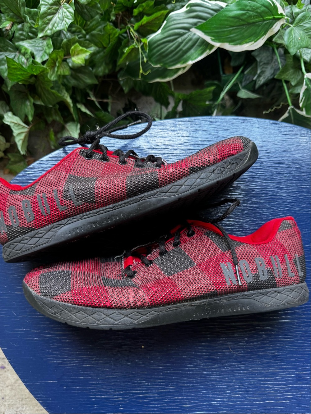 NOBULL Men’s Lumberjack Red & Black Weightlifting Trainer Sneakers Flat CrossFit